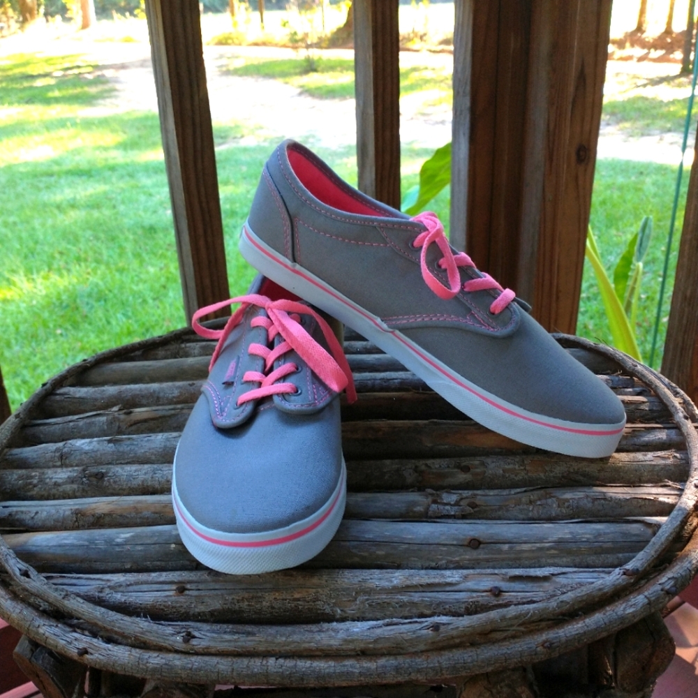 Vans Atwood Canvas Pink and Grey Women's Size 6